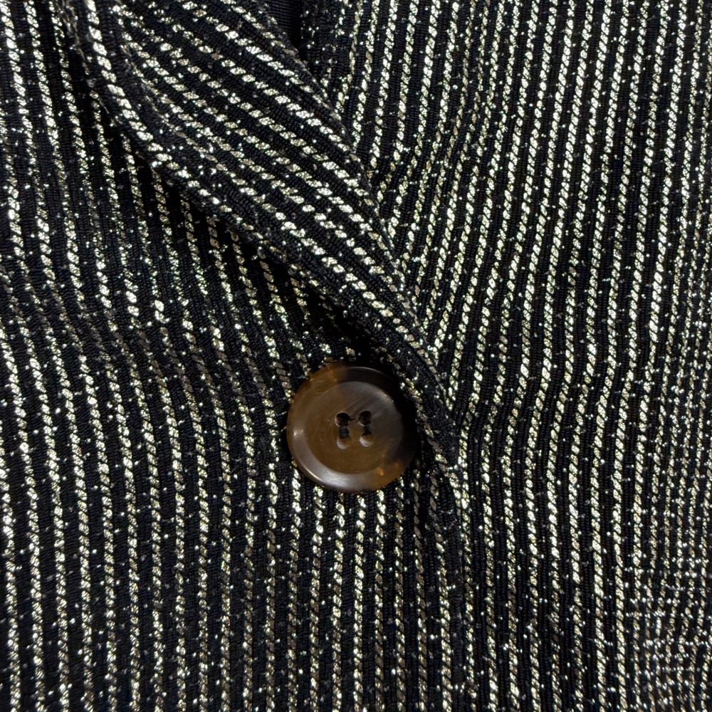 SHOW ME YOUR MUMU Women's Metallic Disco Blazer Jacket Size L Black Silver - Picture 5 of 10